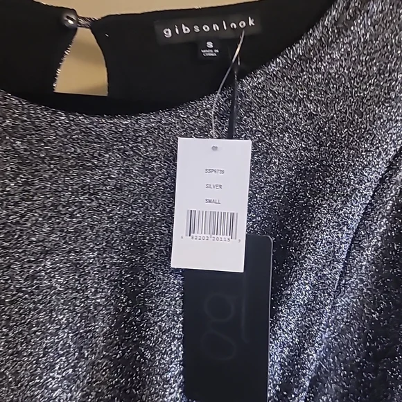 Gibson Look small silver glitter long sleeve dress NWT! - Picture 3 of 6